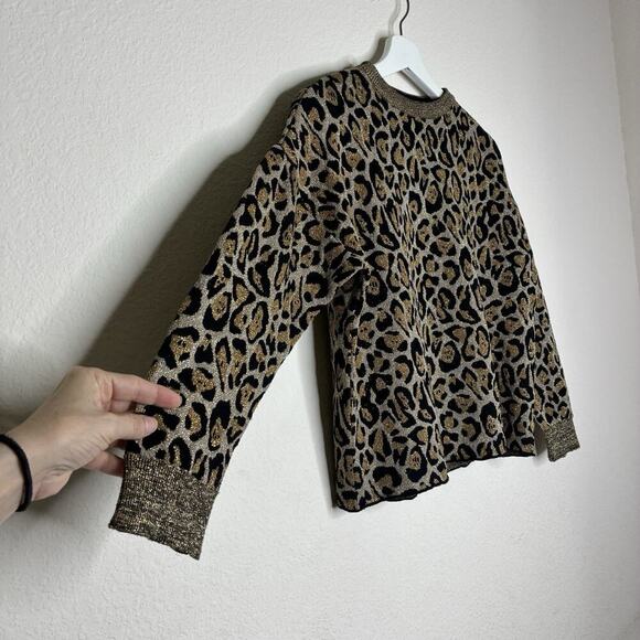 Marella Metallic Threaded Cheetah Sweater - Picture 4 of 8